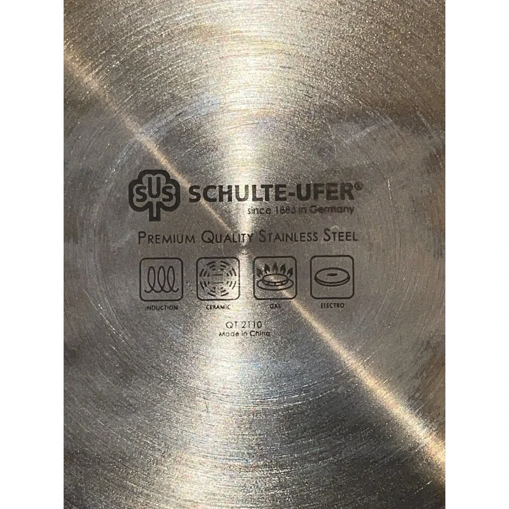 SCHULTE-UFER Premium Quality Stainless Steel‎ Qt 2110~ Soup Pot with Lid